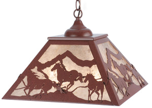 Meyda Tiffany - 114903 - Two Light Pendant - Running Horses - Rust