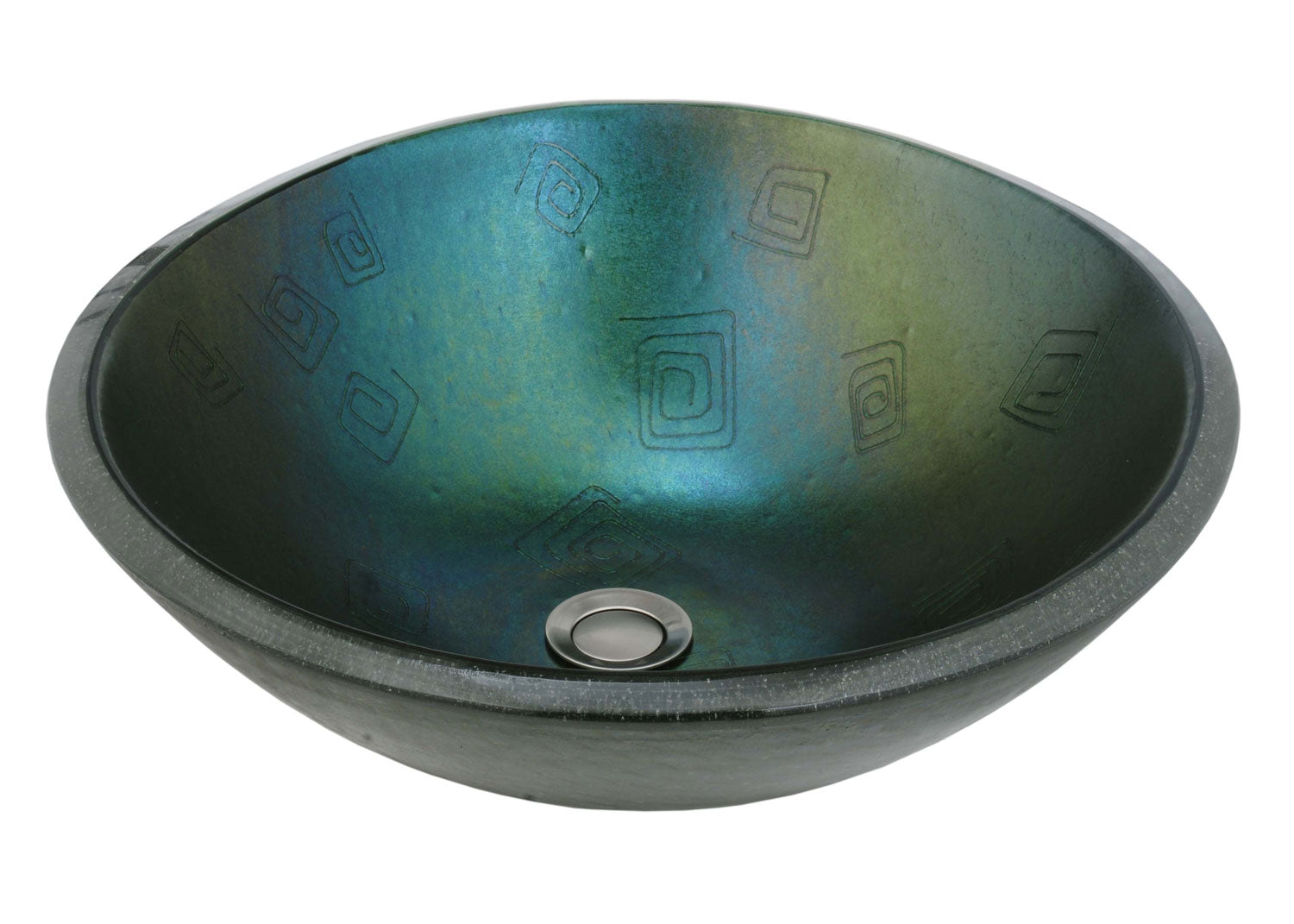 Meyda Tiffany - 115705 - Glass Sink - Metro Fusion - Black Metal