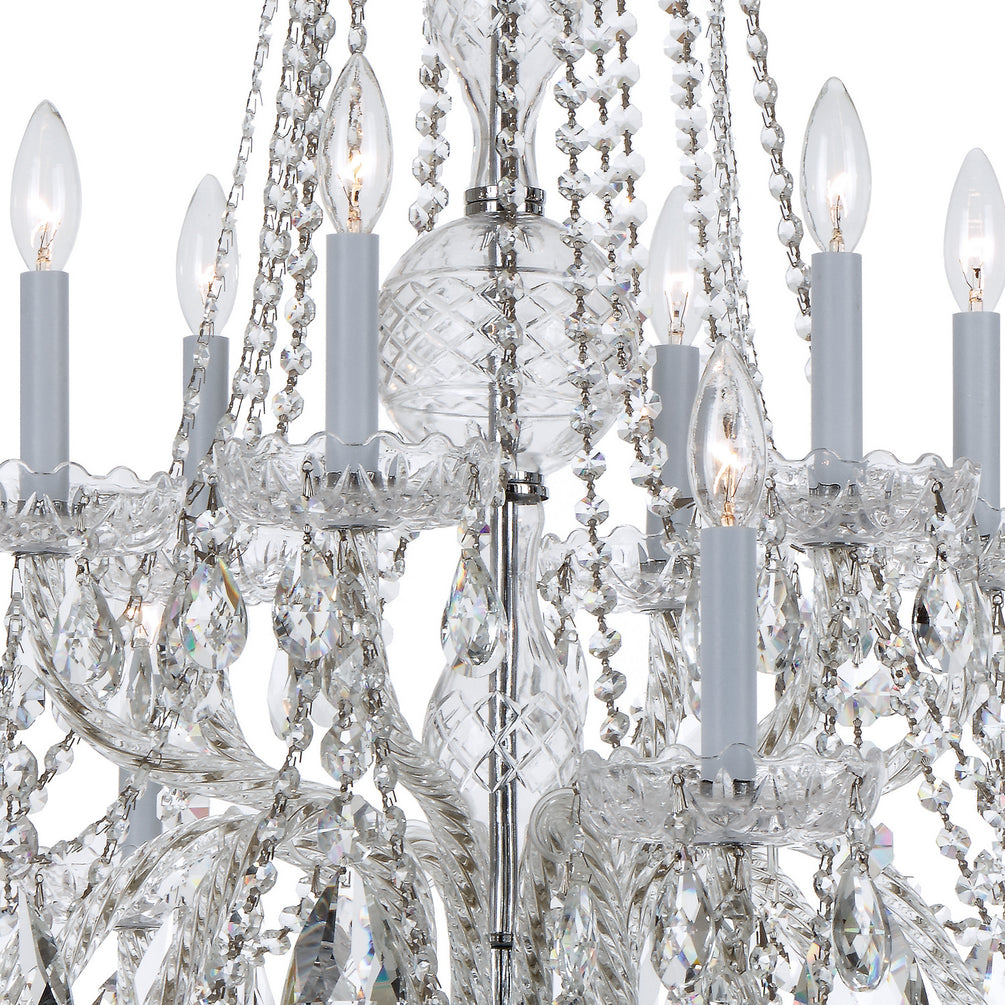 Crystorama - 1112-CH-CL-MWP - 12 Light Chandelier - Traditional Crystal - Polished Chrome