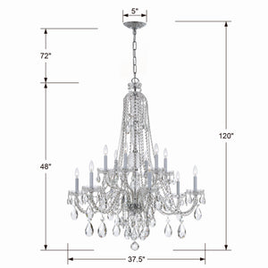 Crystorama - 1112-CH-CL-MWP - 12 Light Chandelier - Traditional Crystal - Polished Chrome