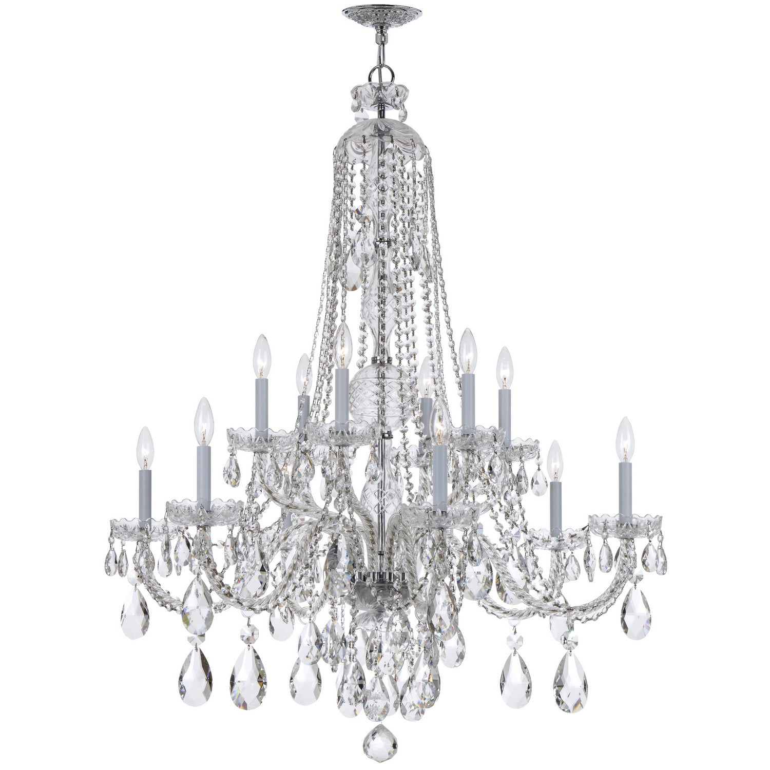 Crystorama - 1112-CH-CL-S - 12 Light Chandelier - Traditional Crystal - Polished Chrome