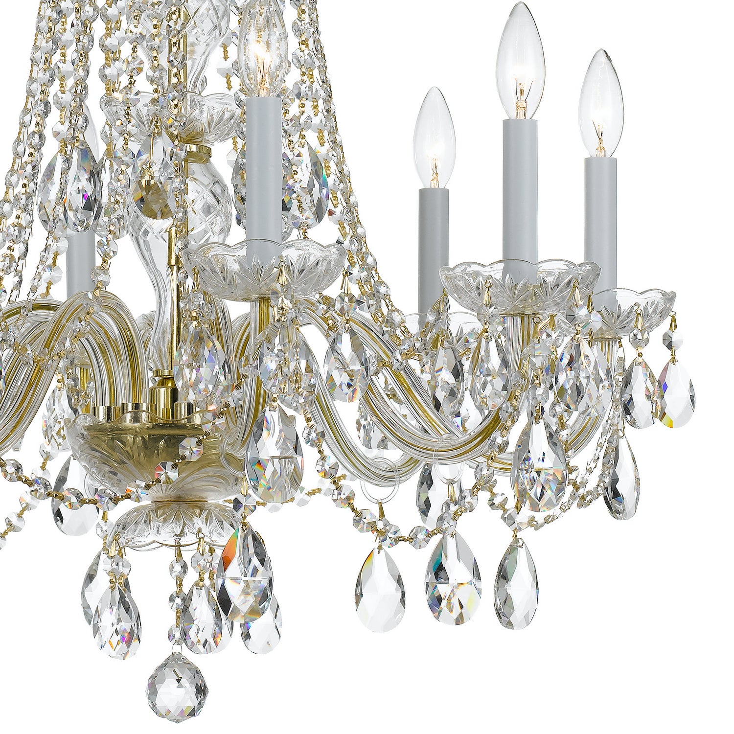 Crystorama - 1138-PB-CL-MWP - Eight Light Chandelier - Traditional Crystal - Polished Brass