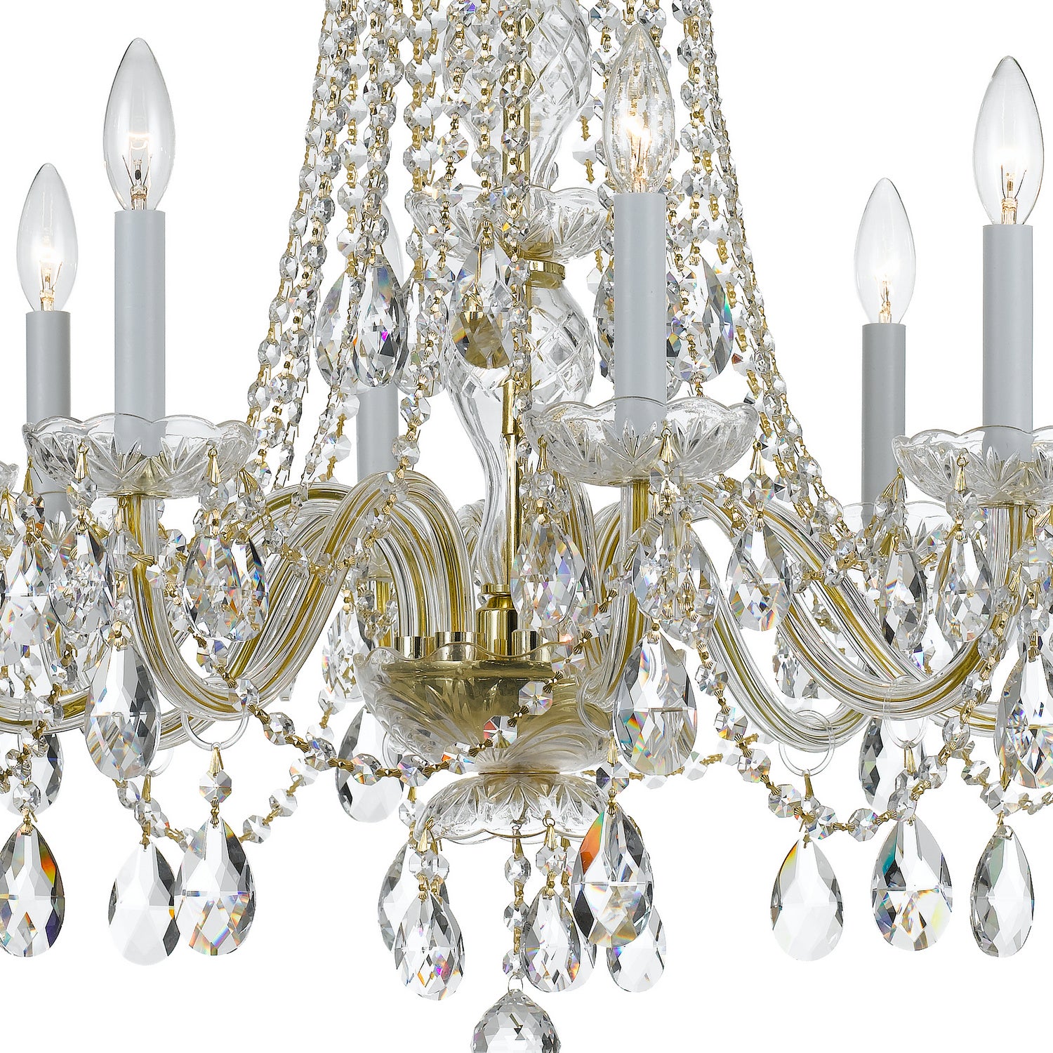 Crystorama - 1138-PB-CL-MWP - Eight Light Chandelier - Traditional Crystal - Polished Brass