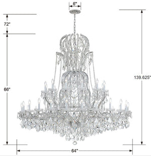 Crystorama - 4460-CH-CL-MWP - 37 Light Chandelier - Maria Theresa - Polished Chrome