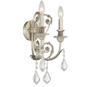 Crystorama - 5112-OS-CL-S - Two Light Wall Sconce - Regis - Olde Silver