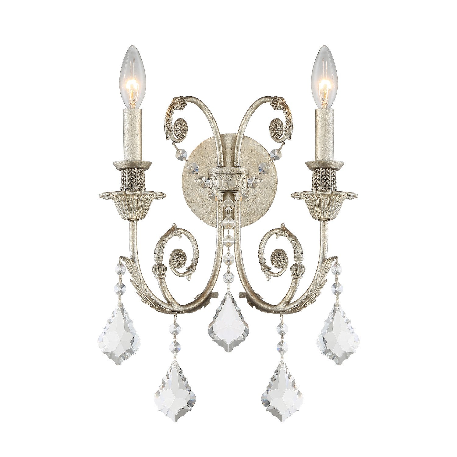 Crystorama - 5112-OS-CL-S - Two Light Wall Sconce - Regis - Olde Silver