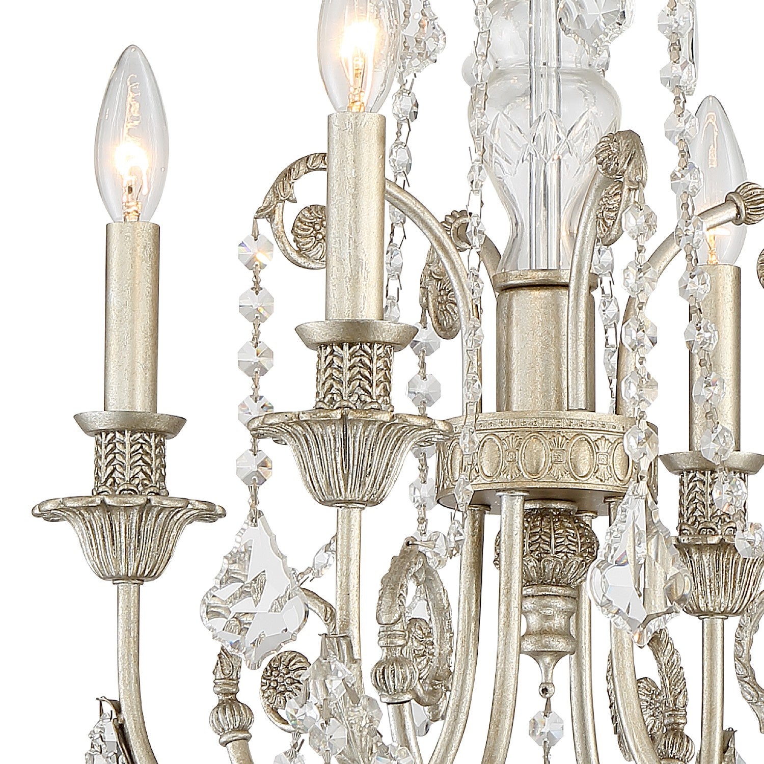 Crystorama - 5114-OS-CL-SAQ - Four Light Mini Chandelier - Regis - Olde Silver