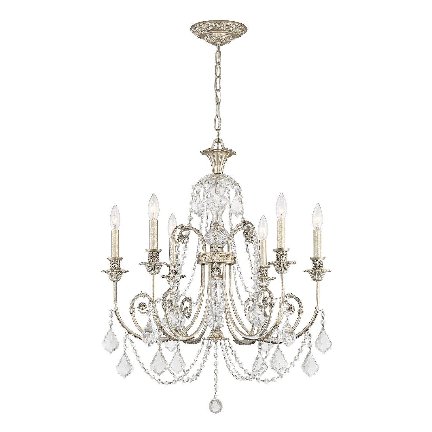 Crystorama - 5116-OS-CL-S - Six Light Chandelier - Regis - Olde Silver