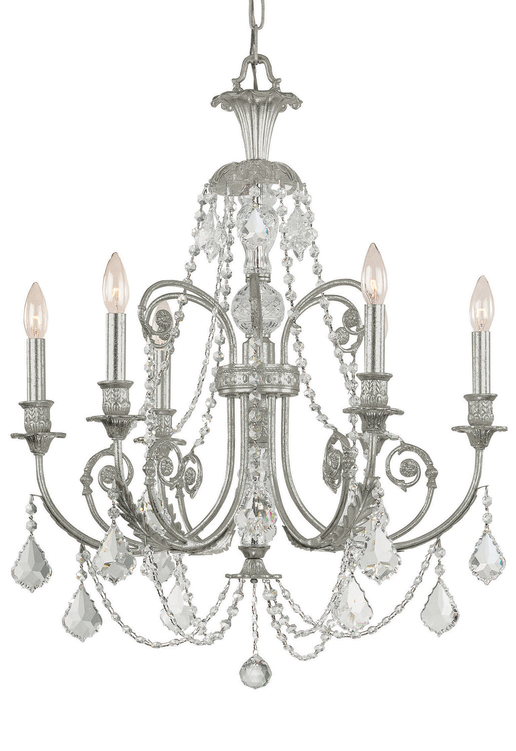 Crystorama - 5116-OS-CL-S - Six Light Chandelier - Regis - Olde Silver