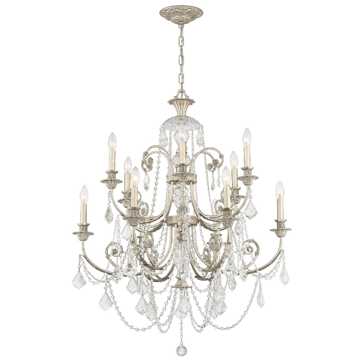 Crystorama - 5119-OS-CL-S - 12 Light Chandelier - Regis - Olde Silver