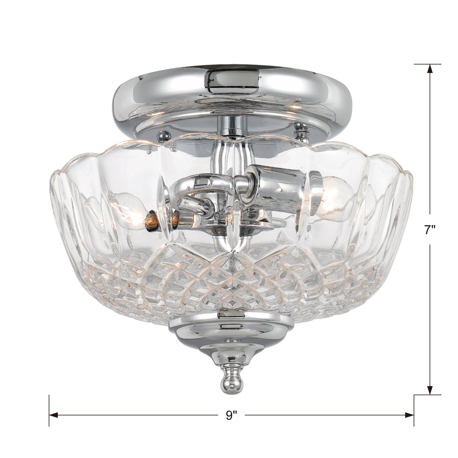 Crystorama - 55-SF-CH - Two Light Semi Flush Mount - Ceiling Mount - Polished Chrome