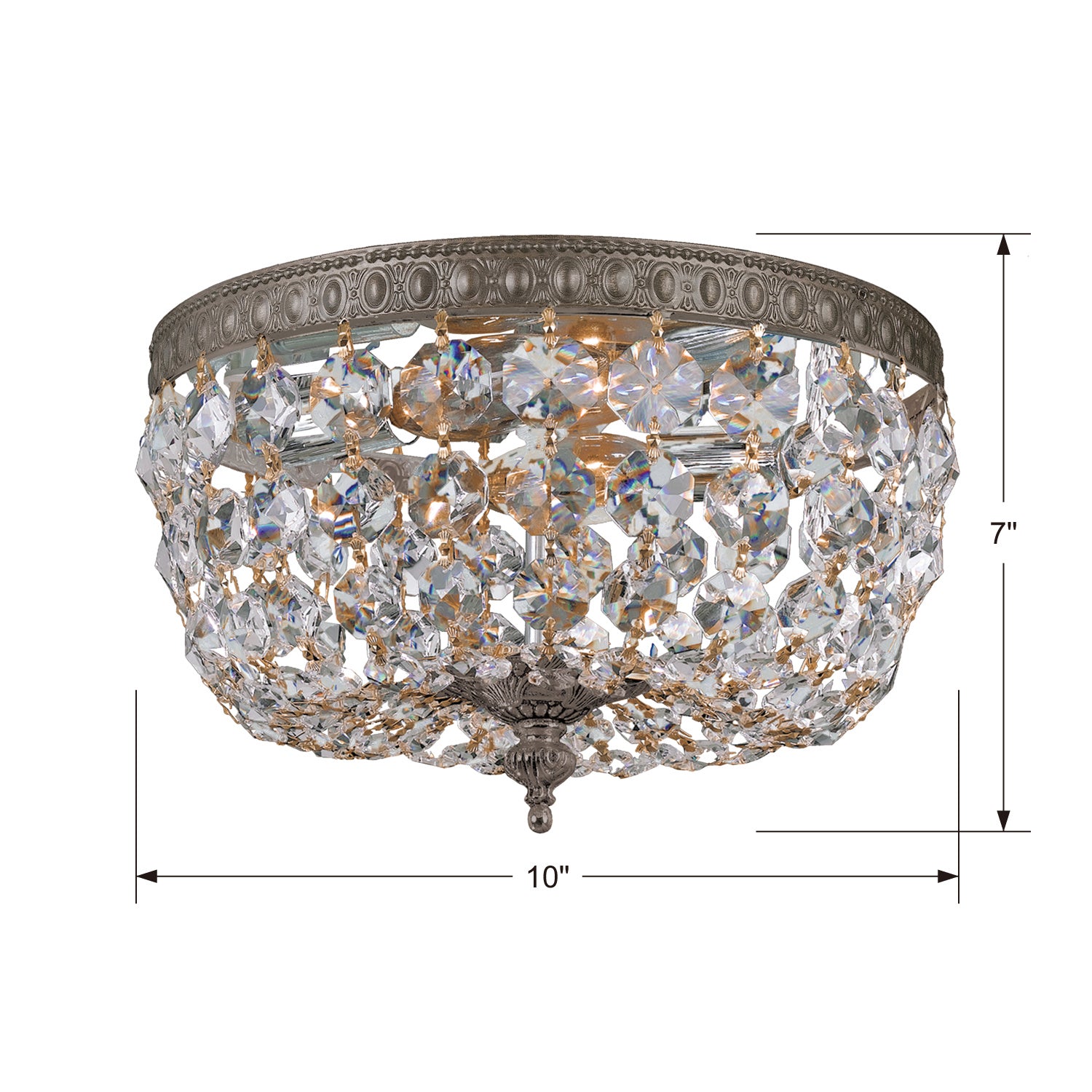 Crystorama - 710-EB-CL-S - Two Light Flush Mount - Ceiling Mount - English Bronze