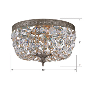 Crystorama - 710-EB-CL-SAQ - Two Light Flush Mount - Ceiling Mount - English Bronze