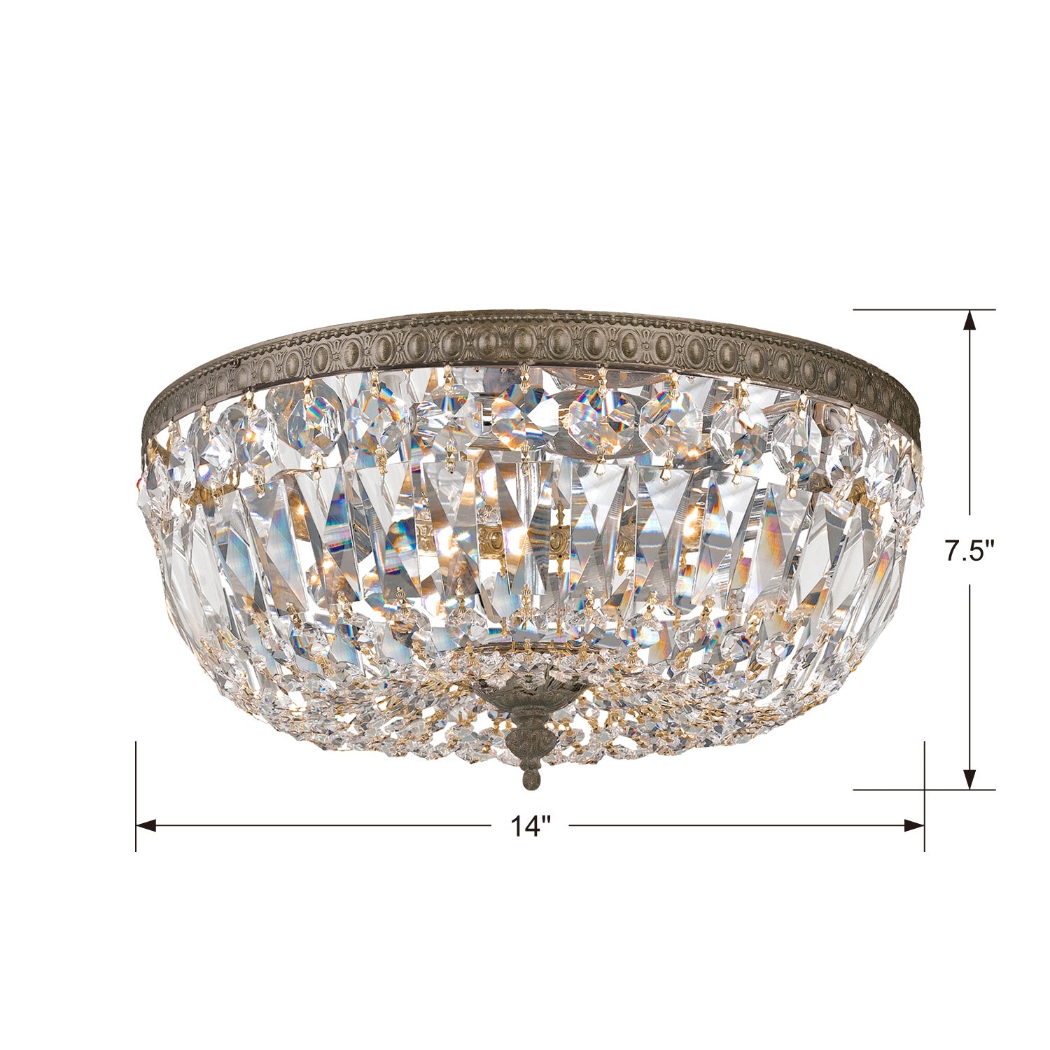 Crystorama - 714-EB-CL-SAQ - Three Light Flush Mount - Waltham - English Bronze