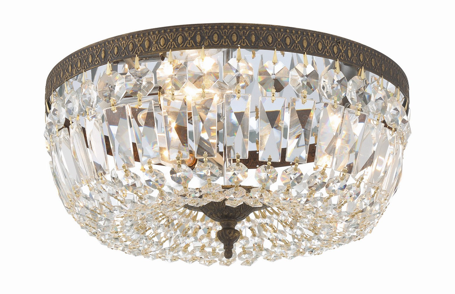 Crystorama - 714-EB-CL-SAQ - Three Light Flush Mount - Waltham - English Bronze