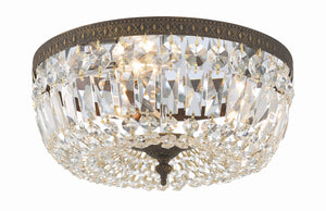Crystorama - 714-EB-CL-SAQ - Three Light Flush Mount - Waltham - English Bronze