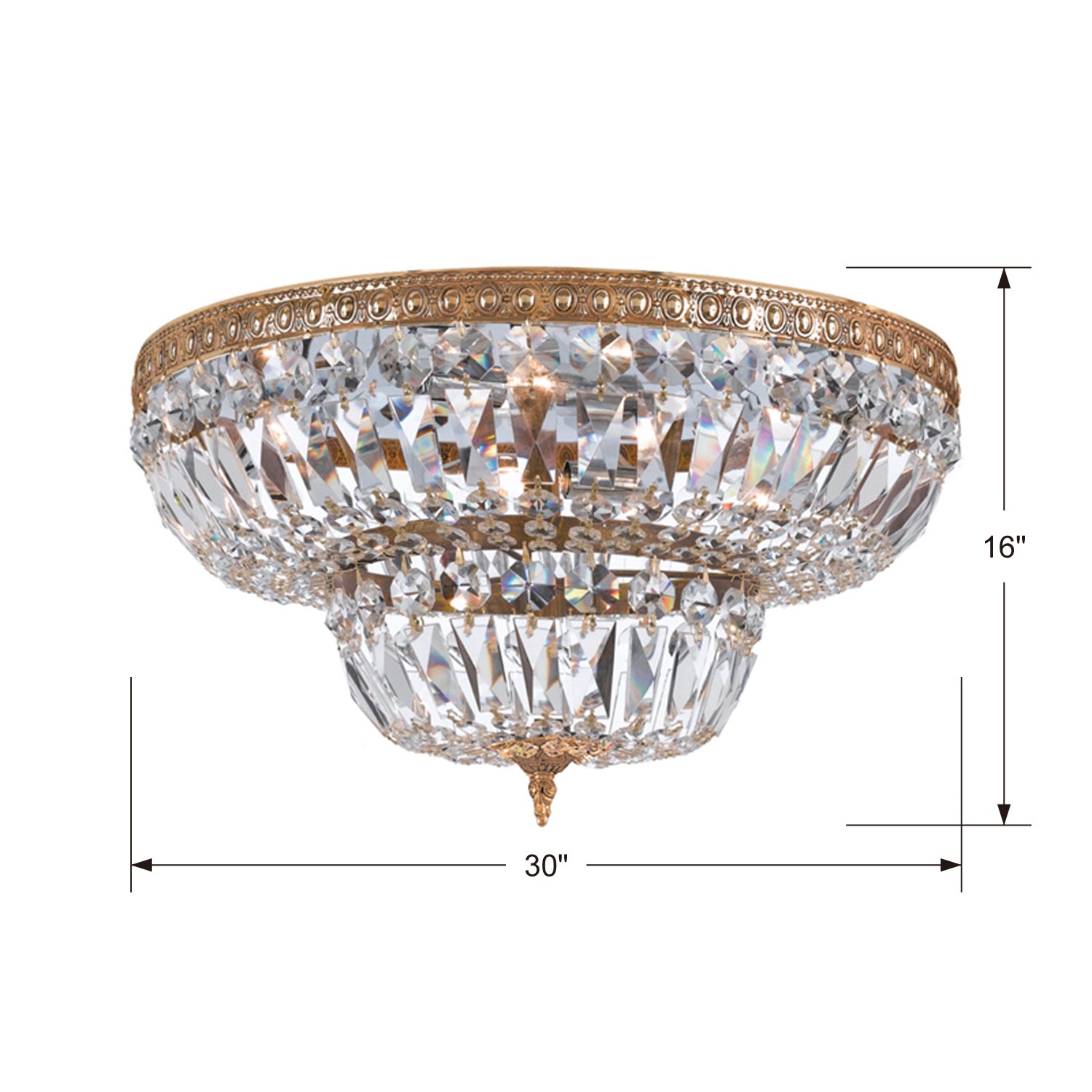 Crystorama - 730-OB-CL-MWP - Eight Light Flush Mount - Ceiling Mount - Olde Brass