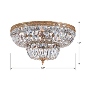 Crystorama - 730-OB-CL-S - Eight Light Flush Mount - Ceiling Mount - Olde Brass