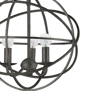 Crystorama - 9225-EB - Three Light Mini Chandelier - Solaris - English Bronze