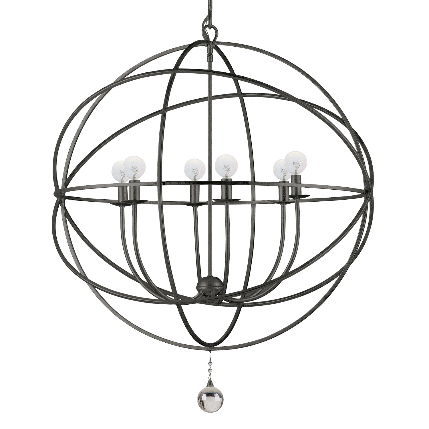 Crystorama - 9226-EB - Six Light Chandelier - Solaris - English Bronze