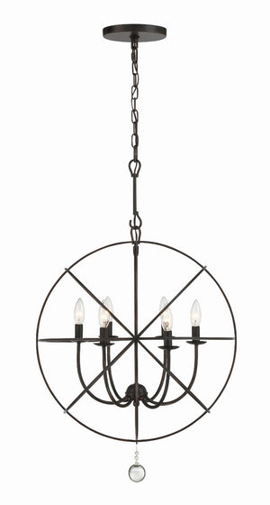 Crystorama - 9226-EB - Six Light Chandelier - Solaris - English Bronze