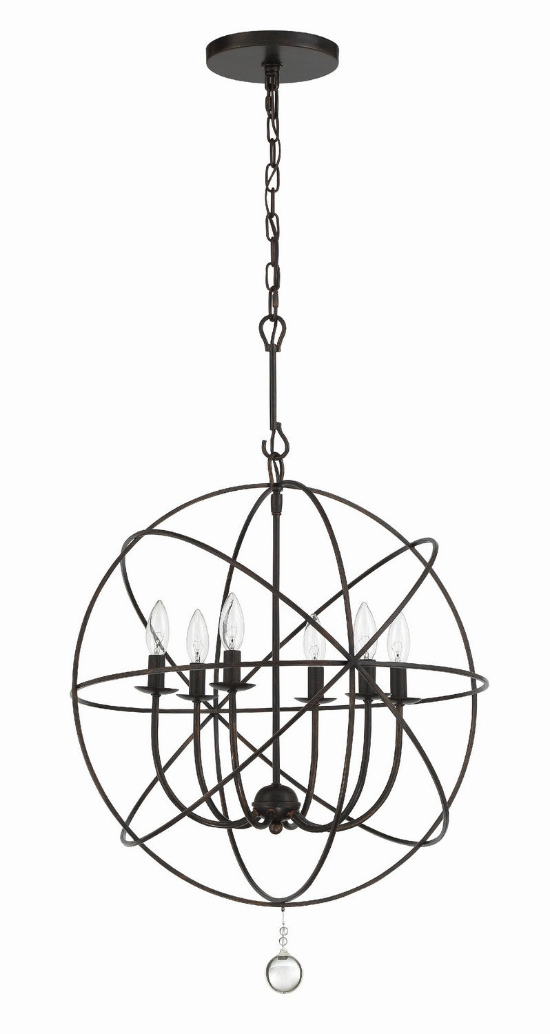 Crystorama - 9226-EB - Six Light Chandelier - Solaris - English Bronze