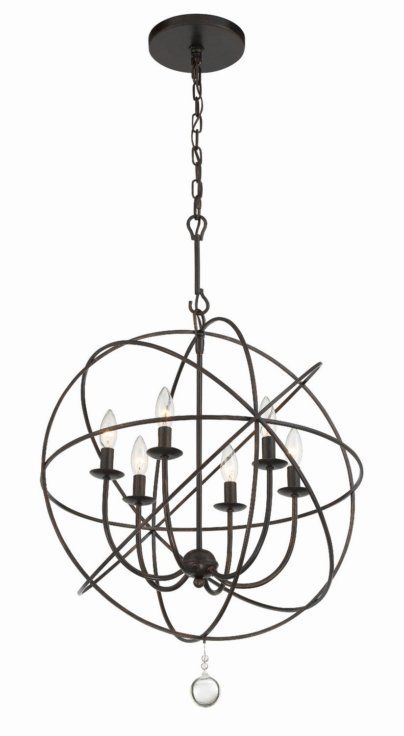 Crystorama - 9226-EB - Six Light Chandelier - Solaris - English Bronze