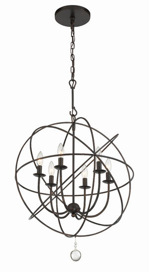 Crystorama - 9226-EB - Six Light Chandelier - Solaris - English Bronze