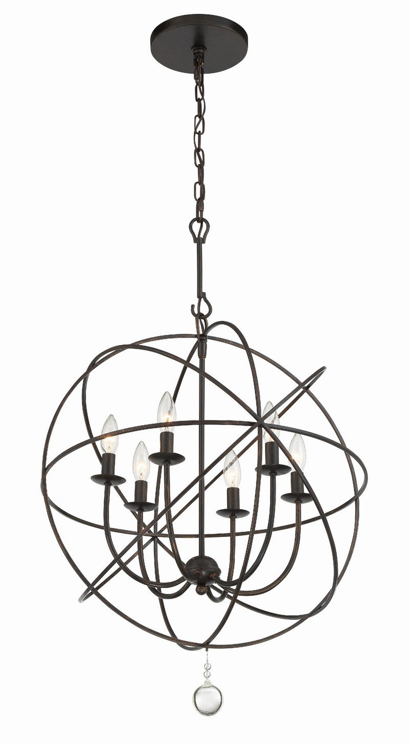 Crystorama - 9226-EB - Six Light Chandelier - Solaris - English Bronze