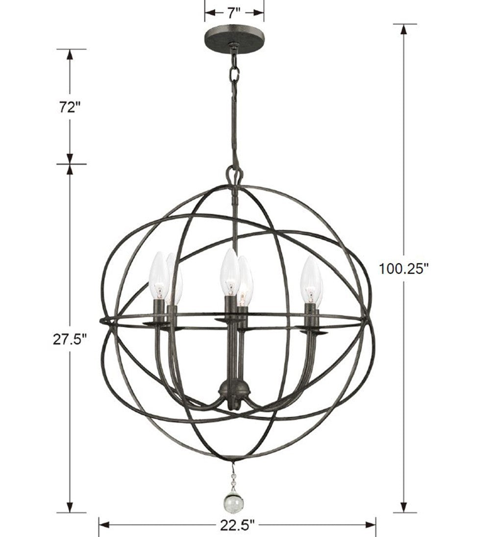 Crystorama - 9226-EB - Six Light Chandelier - Solaris - English Bronze