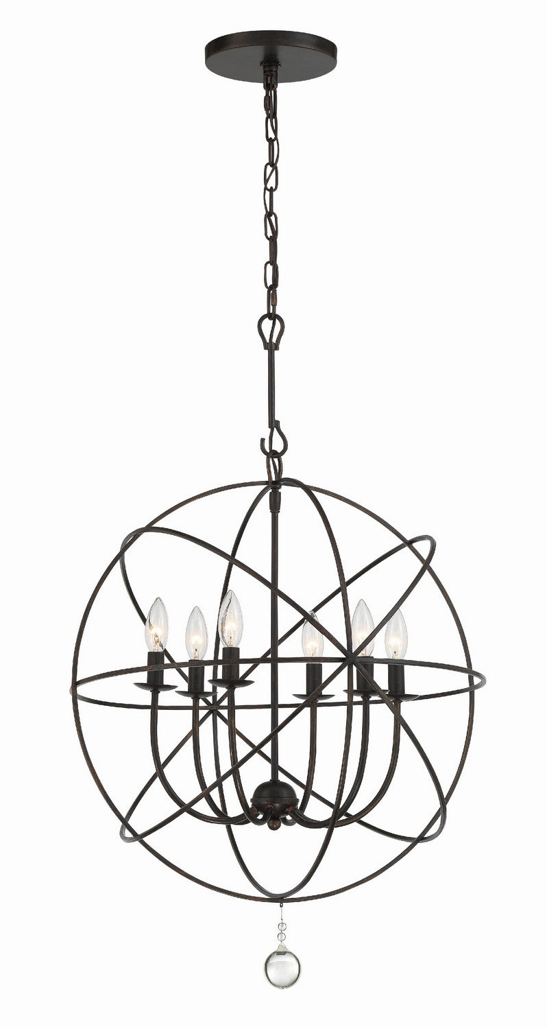 Crystorama - 9226-EB - Six Light Chandelier - Solaris - English Bronze