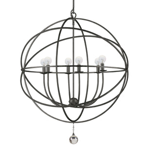 Crystorama - 9228-EB - Six Light Chandelier - Solaris - English Bronze