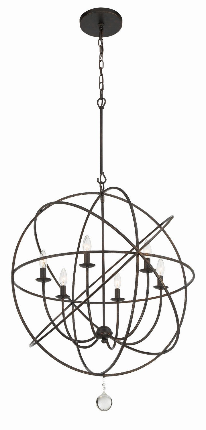 Crystorama - 9228-EB - Six Light Chandelier - Solaris - English Bronze