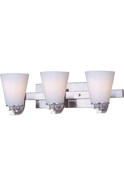 Maxim - 9013SWSN - Three Light Bath Vanity - Conical - Satin Nickel