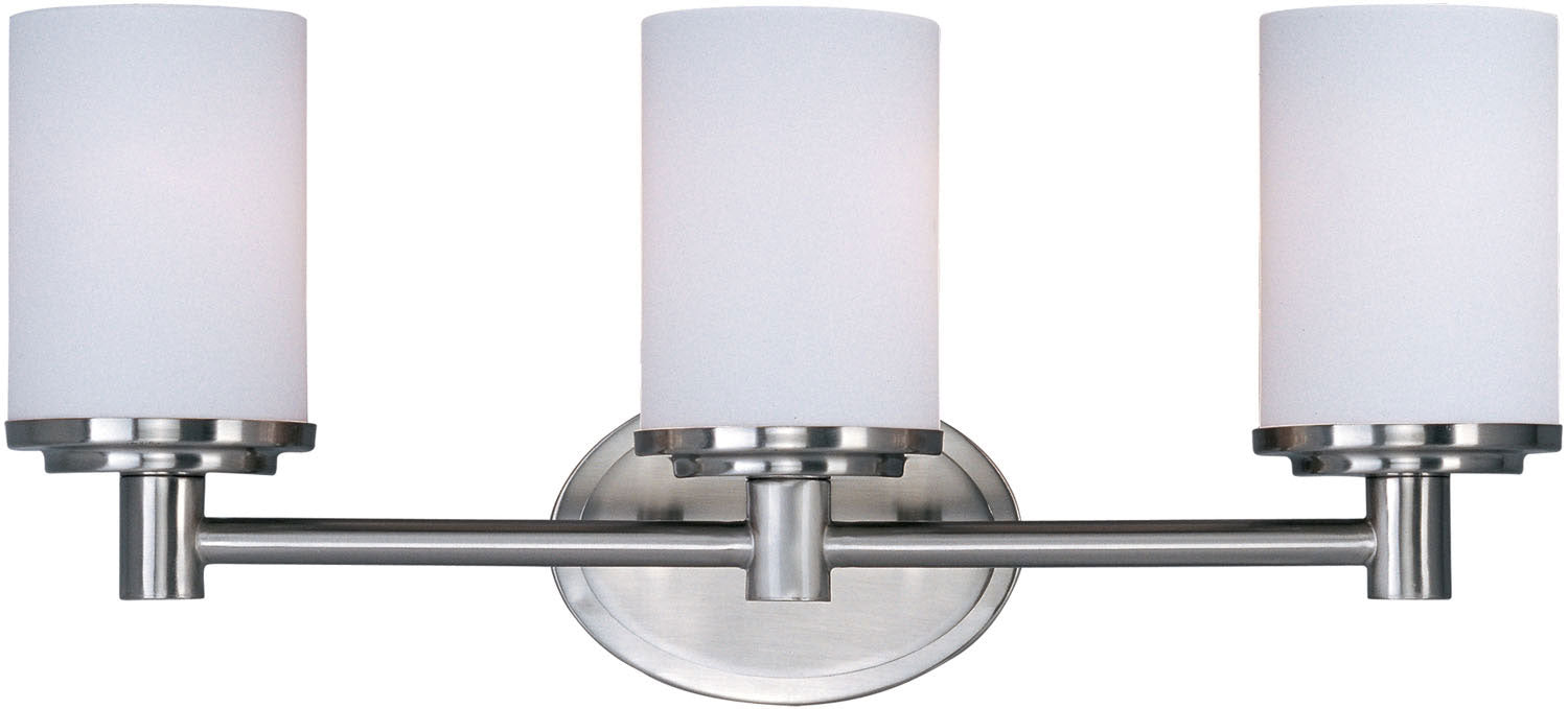 Maxim - 9053SWSN - Three Light Bath Vanity - Cylinder - Satin Nickel