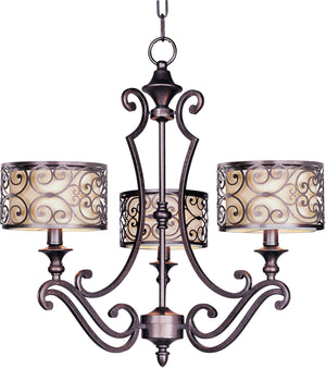 Maxim - 21153WHUB - Three Light Chandelier - Mondrian - Umber Bronze