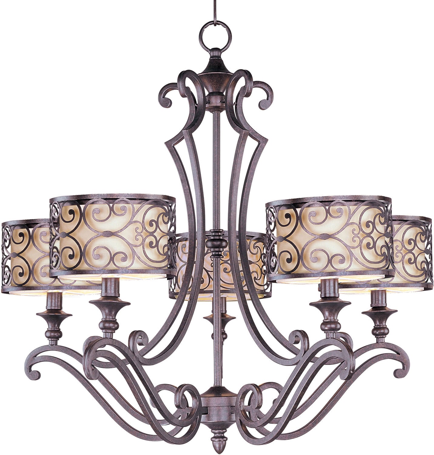 Maxim - 21155WHUB - Five Light Chandelier - Mondrian - Umber Bronze