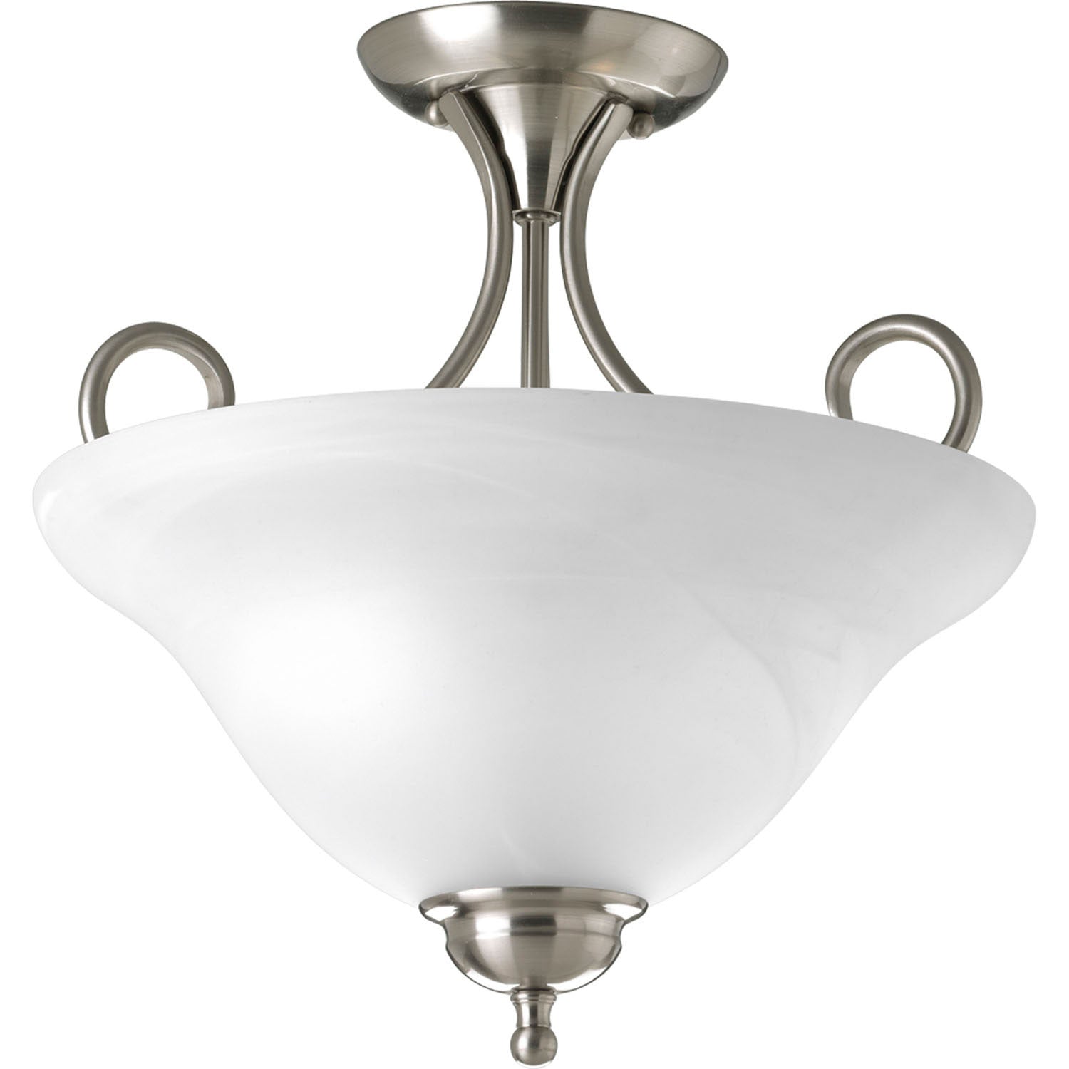 Progress Lighting - P3460-09 - Two Light Flush Mount - Bell Glass - Alabaster - Brushed Nickel