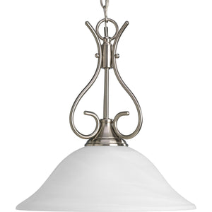 Progress Lighting - P5091-09 - One Light Pendant - Alabaster Glass - Brushed Nickel