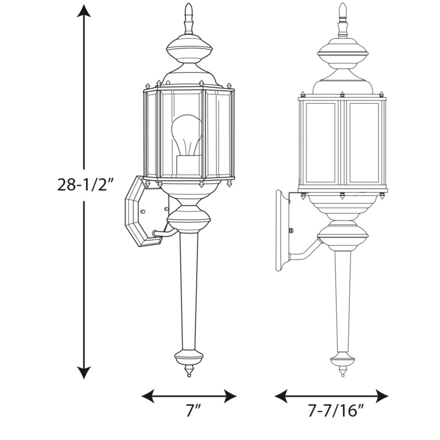 Progress Lighting - P5831-31 - One Light Wall Lantern - Carriage Classics - Black