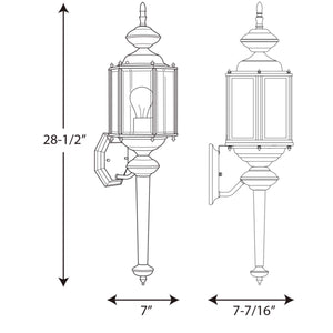 Progress Lighting - P5831-31 - One Light Wall Lantern - Carriage Classics - Black