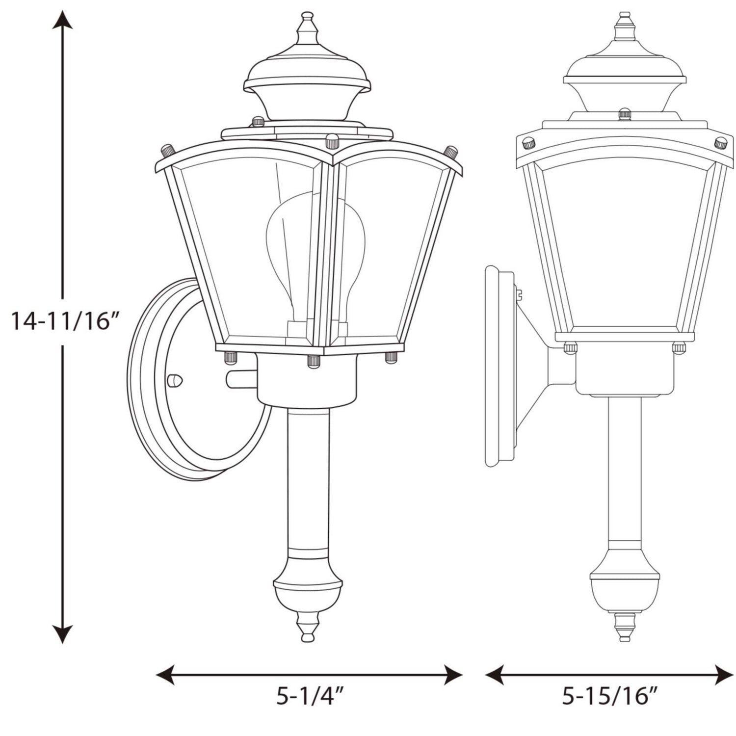 Progress Lighting - P5846-31 - One Light Wall Lantern - Carriage Classics - Black