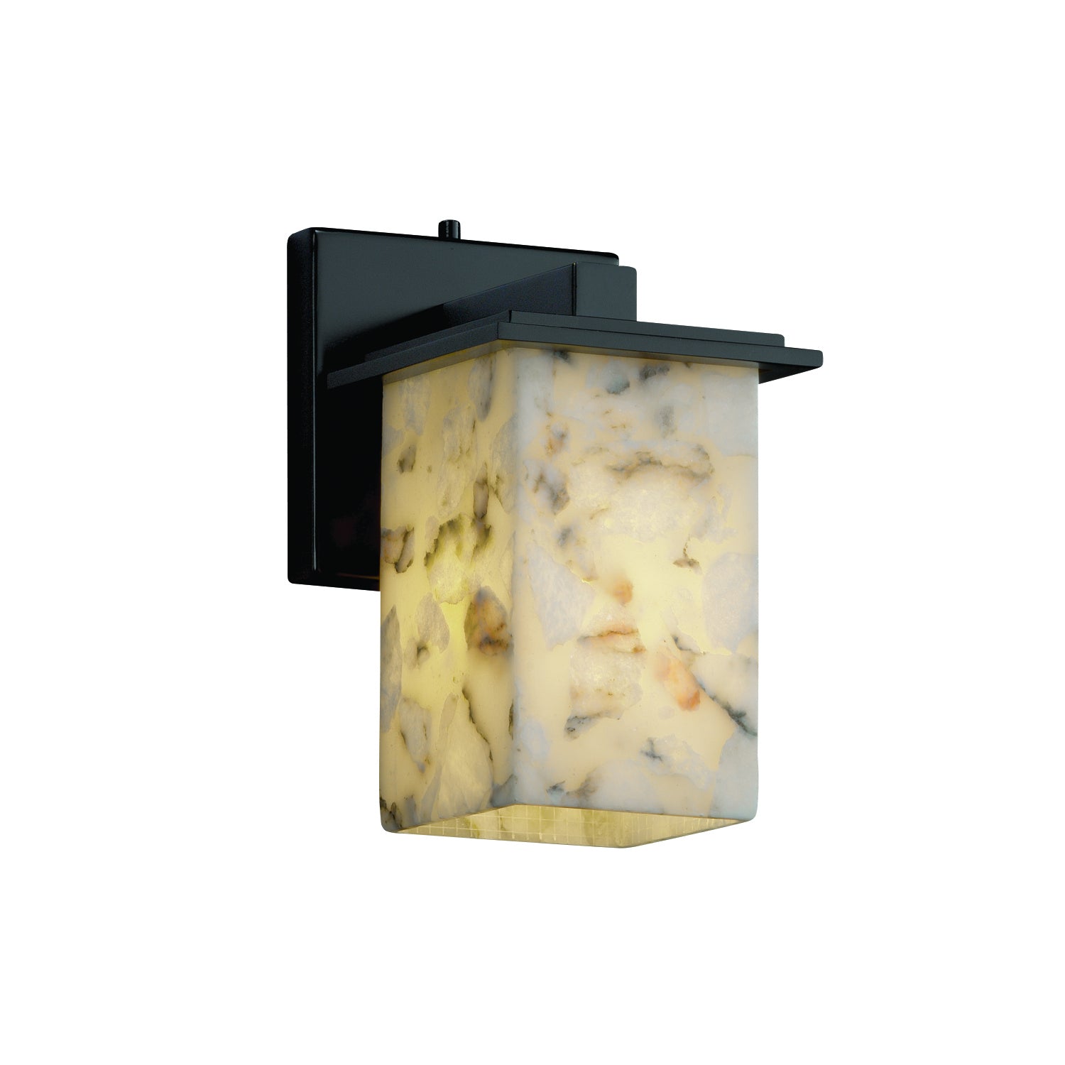 Justice Designs - ALR-8671-15-MBLK - One Light Wall Sconce - Alabaster Rocks - Matte Black