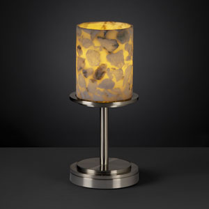 Justice Designs - ALR-8798-10-NCKL - One Light Table Lamp - Alabaster Rocks - Brushed Nickel