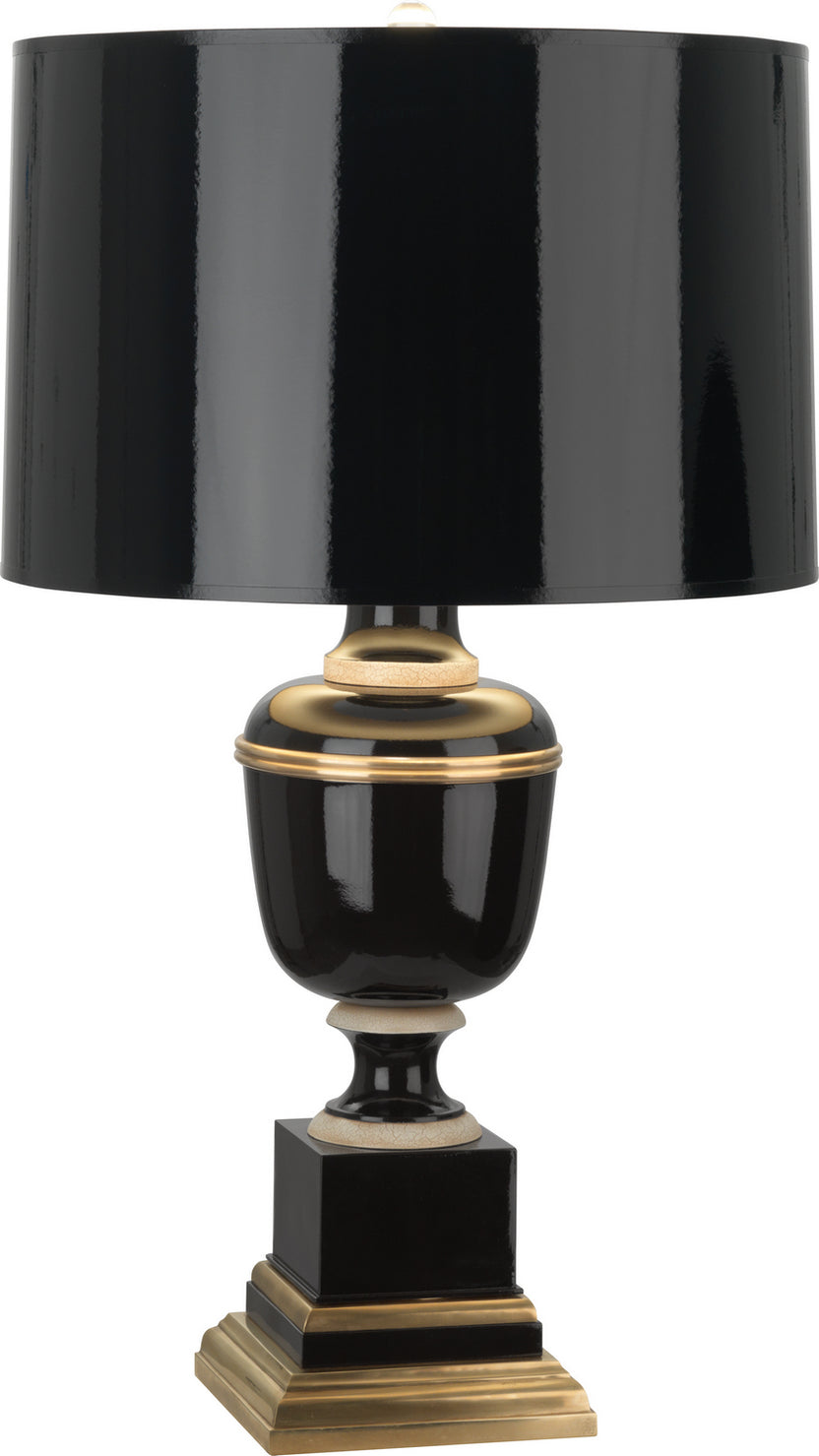 Robert Abbey - 2503 - One Light Table Lamp - Annika - Black Lacquered Paint w/Natural Brass, Ivory Crackle