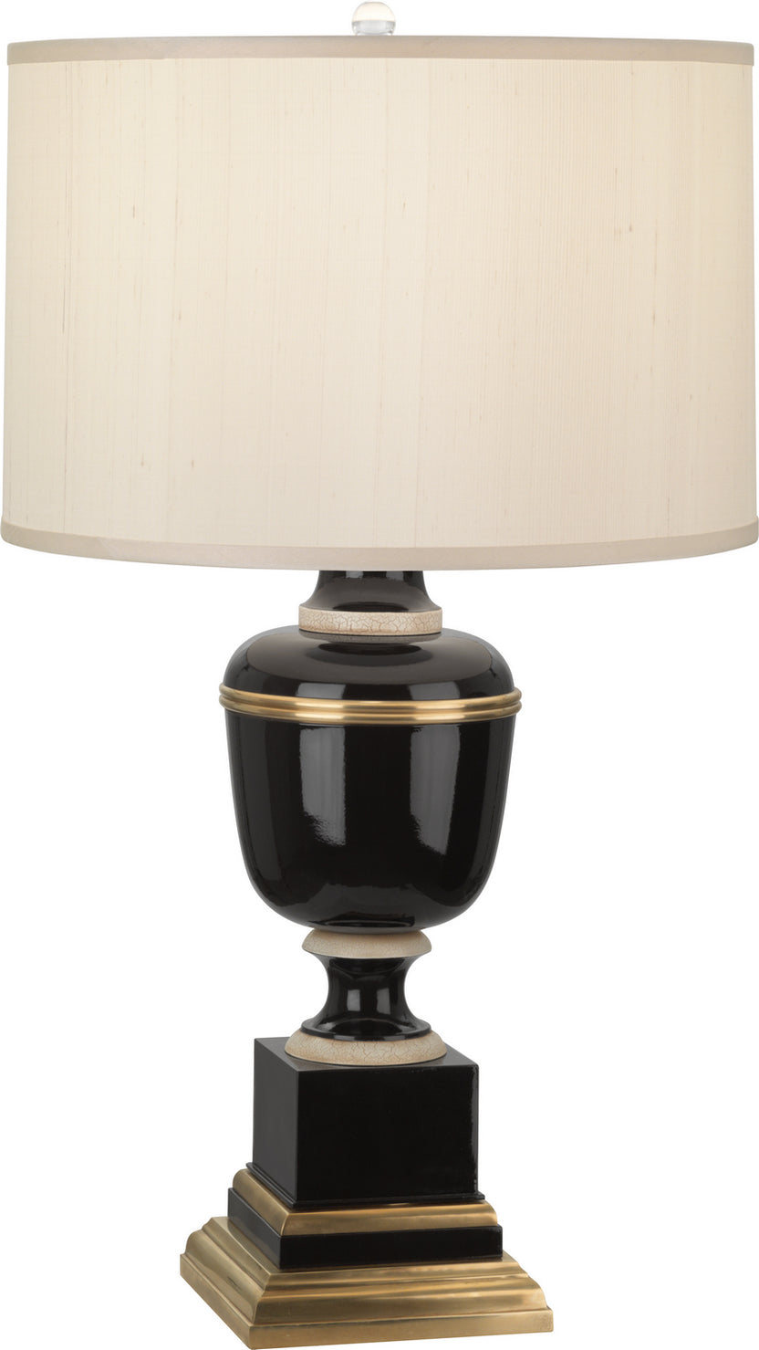 Robert Abbey - 2503X - One Light Table Lamp - Annika - Black Lacquered Paint w/Natural Brass, Ivory Crackle