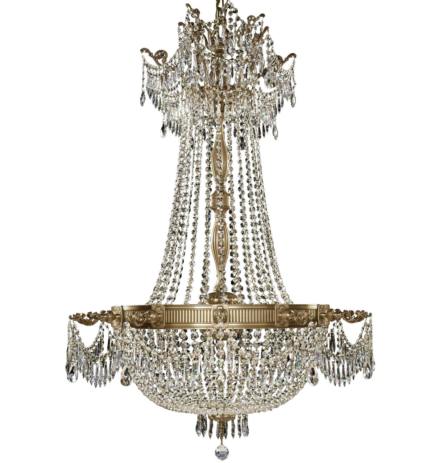 American Brass & Crystal - CH8124-P-03G - 12 Light Chandelier - Valencia - French Gold Glossy