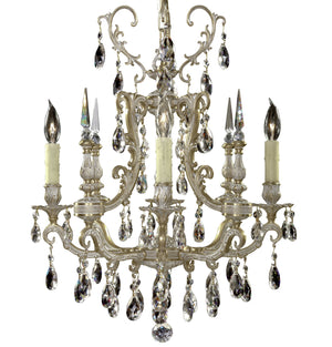 American Brass & Crystal - CH7011-O-04G-PI - Four Light Chandelier - Parisian - Antique White Glossy