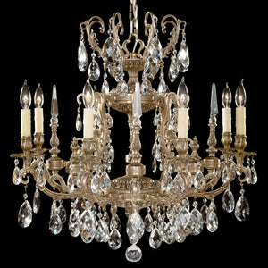 American Brass & Crystal - CH7013-O-02G-PI - Eight Light Chandelier - Parisian - Antique Black Glossy