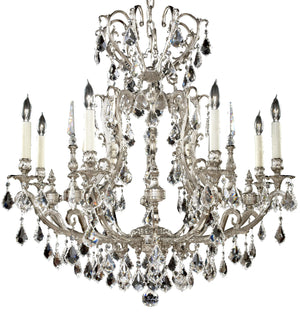 American Brass & Crystal - CH7014-A-08G-PI - Eight Light Chandelier - Parisian - Silver